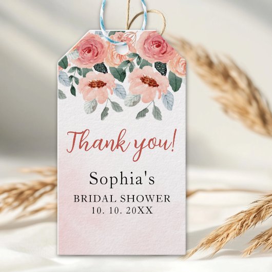 Romantic Rose Watercolor Bridal Shower  Cadeaulabel