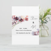 Romantic Rose Wedding Invitation | Soft Floral Ele (Debout devant)