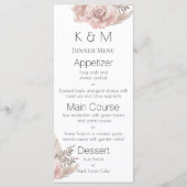 Romantic Roses Boho Wedding Menu (Voorkant)