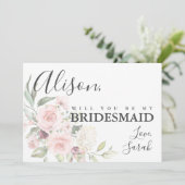 Romantic Roses Bridesmaid proposal Kaart (Staand voorkant)