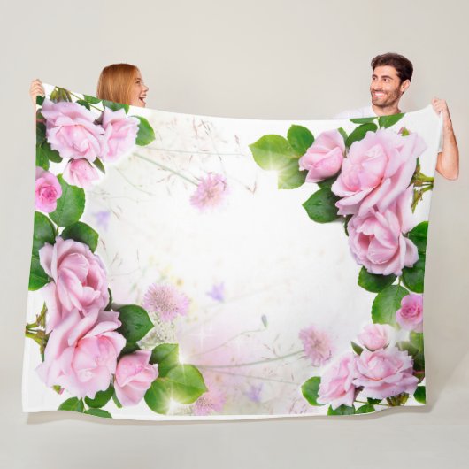 Romantic Roses Fleece Blanket Deken (In situ)