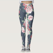 Romantic Roses Floral Pattern Leggings (Voorkant)