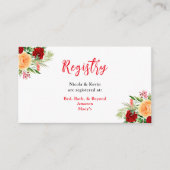 Romantic Roses Floral Wedding Registry Informatiekaartje (Voorkant)