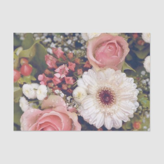 Romantic Roses Flower Bouquet Tissuepapier (Voorkant)