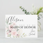 Romantic Roses Maid of Honor proposal Kaart (Staand voorkant)