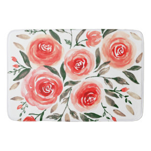 Romantic Roses Waterverf Floral Badmat