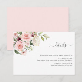 Romantic Roses Wedding Enclosure Card Informatiekaartje