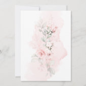 Romantic Roze Blush Roos eindelijk sparen de Datum Save The Date (Achterkant)