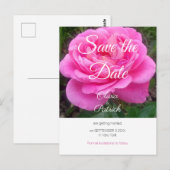 Romantic Roze bruiloft Bewaar de datum Briefkaart (Voorkant / Achterkant)