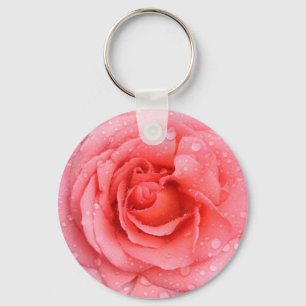 Romantic Roze druppels water Sleutelhanger