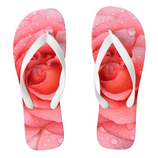 Romantic Roze druppels water Teenslippers (Voetbed)