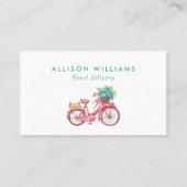 Romantic Roze fiets Floristry, bloemenwinkel Visitekaartje (Voorkant)