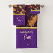 Romantic Roze flamingos met herfstbladeren Bad Handdoek (Insitu)