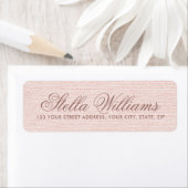 Romantic roze linnen calligrafie scriptadres etiket (Insitu)