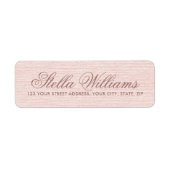 Romantic roze linnen calligrafie scriptadres etiket (Voorkant)