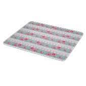 Romantic Roze & Mint Floral Rozen Patroon Snijplank (Hoek)