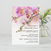 Romantic Roze Orchideeën Uw Uitnodiging van de Geb (Staand voorkant)