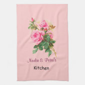 Romantic Roze Roses gepersonaliseerd Theedoek (Verticaal)