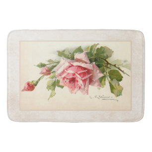 Romantic Roze Roses op Artisan Achtergrond Badmat