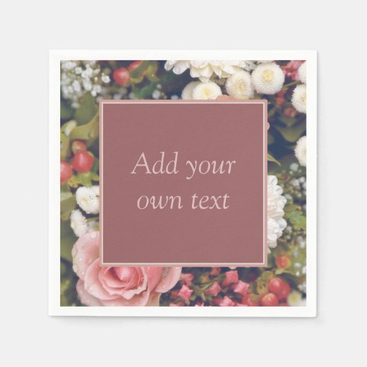 Romantic roze rozen aangepaste tekstventilator Bou Servet (Voorkant)