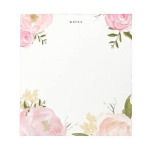 Romantic Roze Waterverf Flowers Notepad Notitieblok