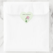 Romantic Roze Waterverf Roos Bud Hart Sticker (Tas)