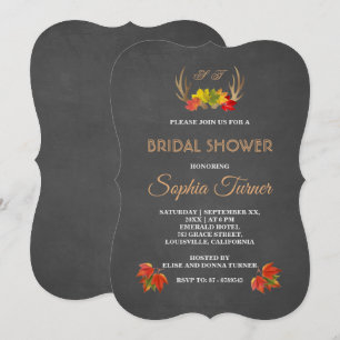 Romantic Rustic Antlers Herfst Vrijgezellenfeest Kaart