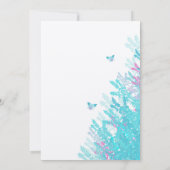 Romantic Rustic Aqau Pink Wildflower Bee Kaart (Achterkant)