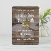 Romantic & Rustic Bachelor/Bachelorette Party Kaart (Staand voorkant)