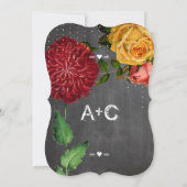 Romantic Rustic Chalkboard Heirloom Rozen Kaart (Achterkant)