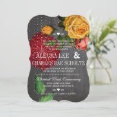 Romantic Rustic Chalkboard Heirloom Rozen Kaart (Staand voorkant)