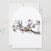 Romantic Rustic Red  Birds Wedding Invite Kaart (Achterkant)