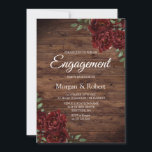 Romantic Rustic Red Rose Engagement Invitation<br><div class="desc">Romantic Rustic Red Rose Engagement Invitation Voir la collection correspondante en magasin</div>