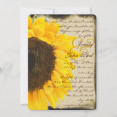 Romantic Rustic Sunflower Wedding Uitnodiging (Voorkant)