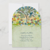 Romantic Rustic Tortelduifjes Tree Wedding Invitat Kaart (Achterkant)
