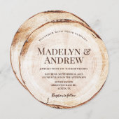 Romantic Rustic Wedding Wood Tree Bark Kaart (Voorkant / Achterkant)