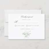 Romantic Sage Floral Wedding RSVP Kaartje (Voorkant)