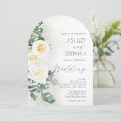 Romantic Sage Green Arch Wedding Invitation (Debout devant)