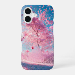 Romantic Sakura - Heart Blossom Phone Case iPhone 16 Hoesje