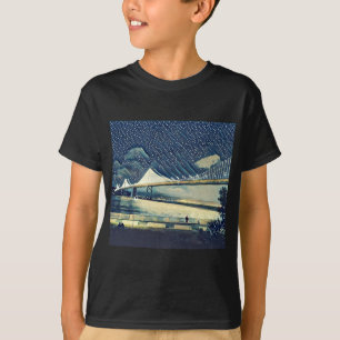 Romantic San Francisco SF Bay Bridge Lights T-shirt