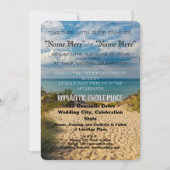 "Romantic Sands" Beach Huwelijksuitnodiging Kaart (Voorkant)