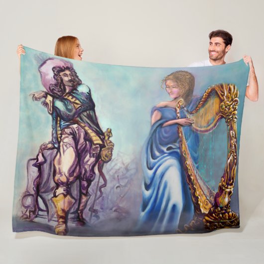 Romantic Scene Map Fleece Blanket Deken (In situ)