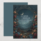 Romantic Scenic Valley Floral Arch Evening Wedding Kaart (Voorkant / Achterkant)