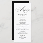 Romantic Script Calligraphy Details Menu Wedding (Devant / Derrière)
