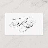 Romantic Script Calligraphy QR Code Wedding RSVP Informatiekaartje (Voorkant)