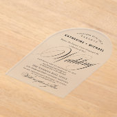 Romantic Script Calligraphy Simple & Chic Wedding Acryl Uitnodigingen (Laagn)