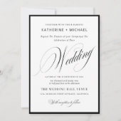Romantic Script Calligraphy Simple & Chic Wedding Kaart (Voorkant)