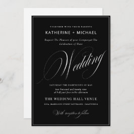 Romantic Script Calligraphy Simple & Chic Wedding Kaart