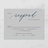 Romantic Script Editable Color RSVP Reply Kaart (Voorkant)
