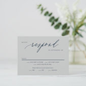 Romantic Script Editable Color RSVP Reply Kaart (Staand voorkant)